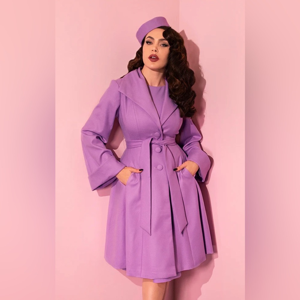 Vixen by Micheline Pitt XL Lili Swing Coat lavender lilac